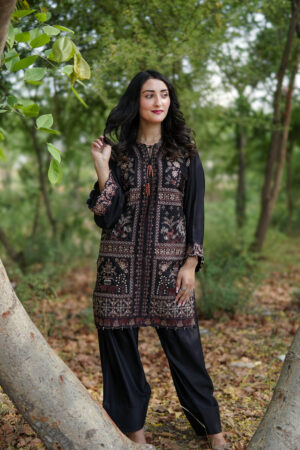 DIGITAL EMBROIDERED CHCKEN KARI 3PC UNSTITCHED