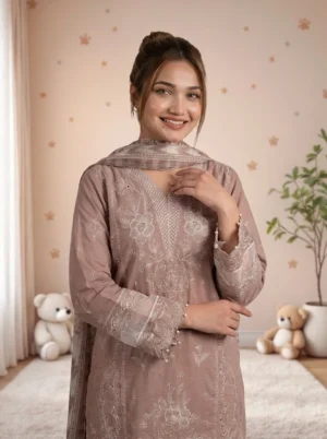 RANG E RIWAYAT Almond Embroidered Stitched 3PC